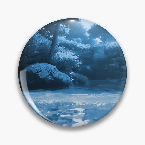 Item preview, Landscape Pond and Trees Solid Teal Blue designed and sold by deniselynnimage.