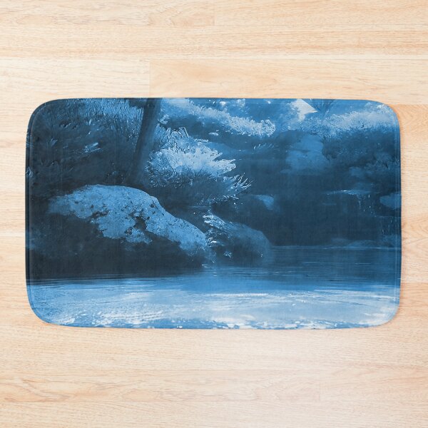 Item preview, Landscape Pond and Trees Solid Teal Blue designed and sold by deniselynnimage.