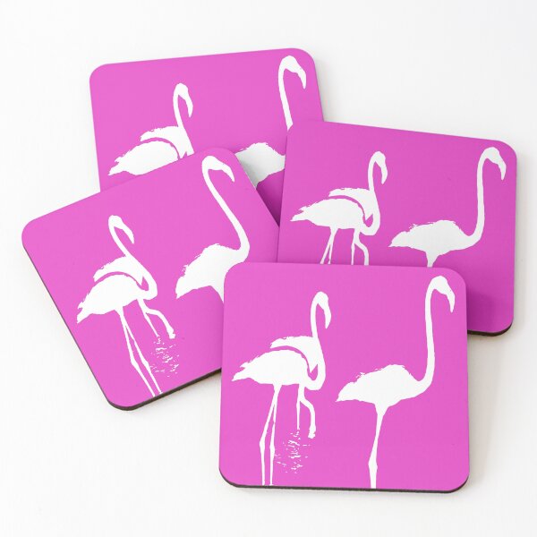 Item preview, Minimalistic Three Flamingos Silhouette In White designed and sold by taiche.