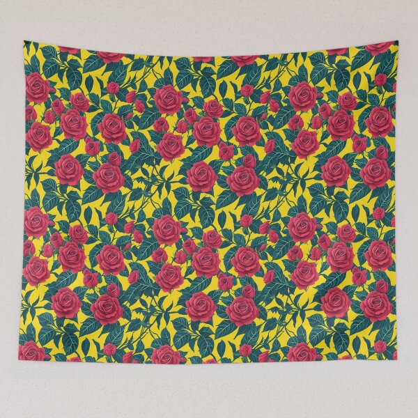 Item preview, Red Roses on Yellow Background designed and sold by Islandadora.