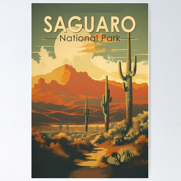 Item preview, Saguaro National Park Giant Cactus Illustration Retro designed and sold by KrisSidDesigns.