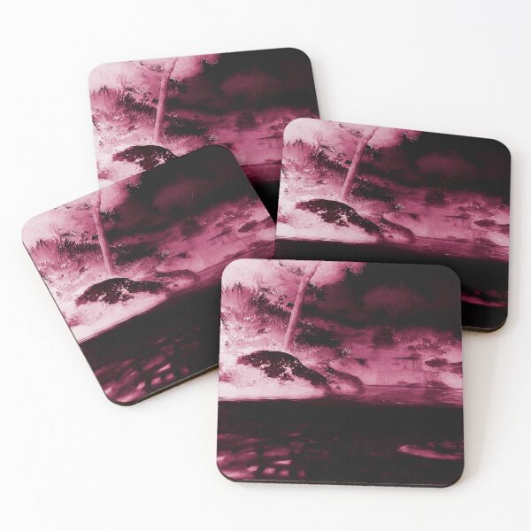 Item preview, Landscape Pond and Trees Thunderstorm Pink designed and sold by deniselynnimage.