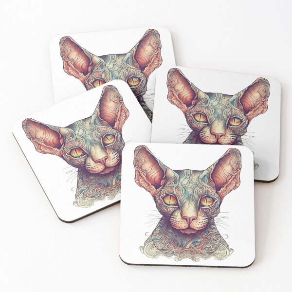 Item preview, FelineFun Vintage Artworks Sphynx Cat Prints: Unique & Adorable Cat Lover Art designed and sold by DooodleGod.