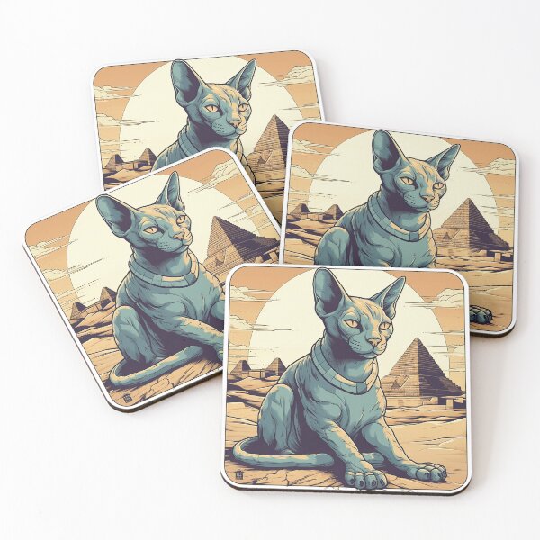 Item preview, Cat Vintage Travel Poster - Stylish & Unique Feline Breed Art Print by Sphynx Cat designed and sold by DooodleGod.