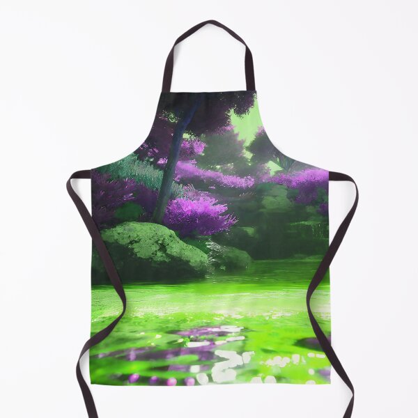 Item preview, Landscape Pond and Trees Green Water and Purple Leaves designed and sold by deniselynnimage.