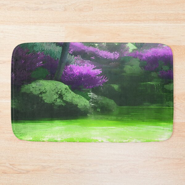 Item preview, Landscape Pond and Trees Green Water and Purple Leaves designed and sold by deniselynnimage.