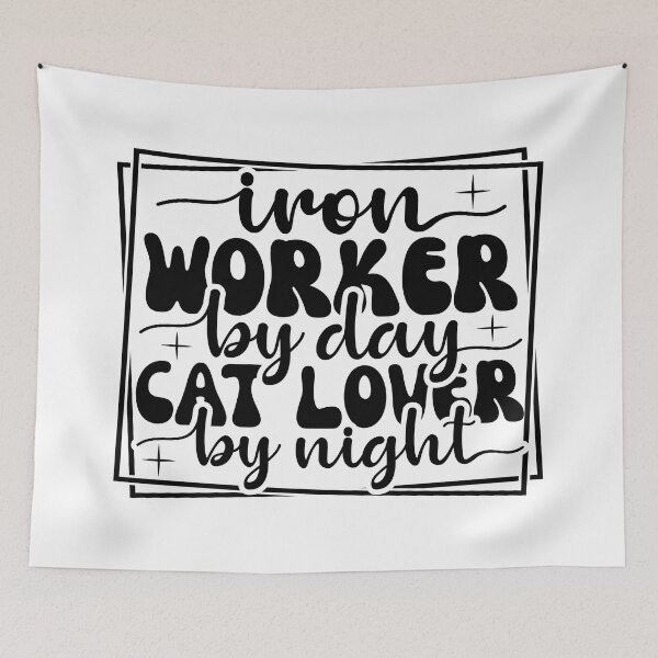 Item preview, Iron Worker by Day, Cat Lover by Night: Embrace the Dual Role designed and sold by Rebekkahsdesign.