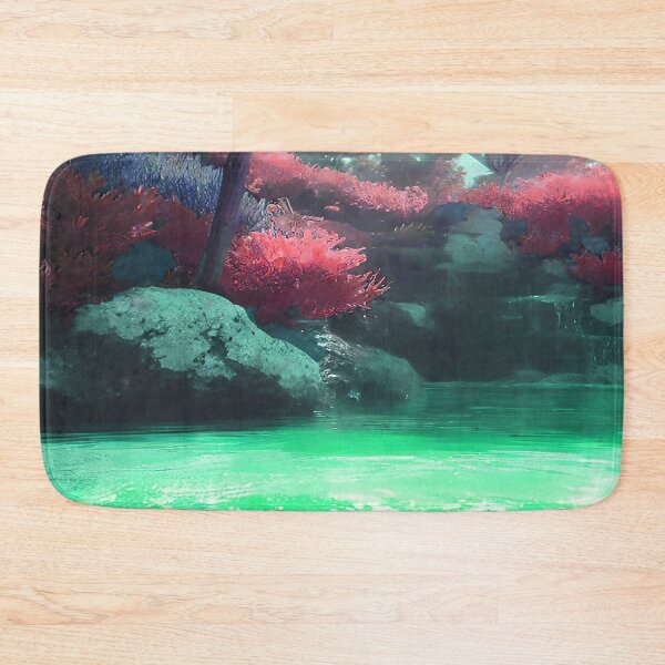 Item preview, Landscape Pond and Trees Mint Green Water and Pink Leaves designed and sold by deniselynnimage.