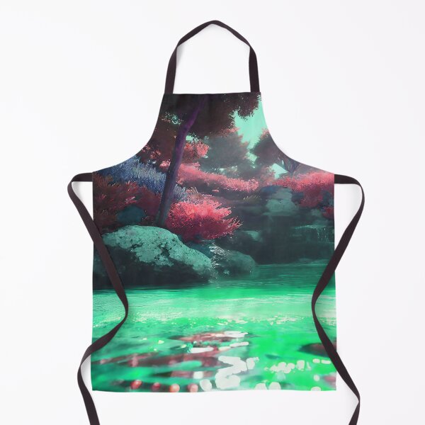 Item preview, Landscape Pond and Trees Mint Green Water and Pink Leaves designed and sold by deniselynnimage.
