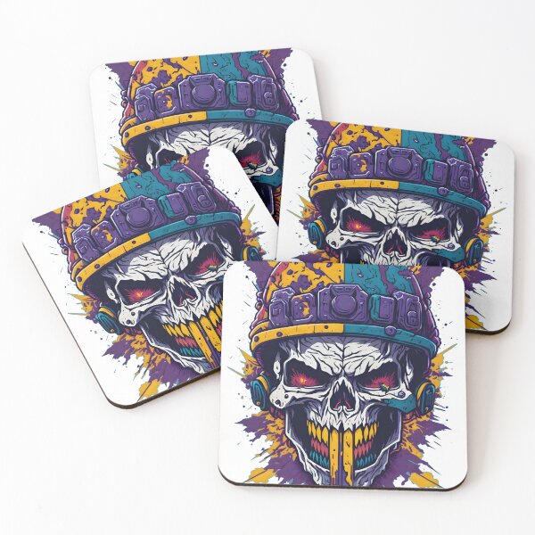 Item preview, Angry biker skull designed and sold by BearsAndSkulls.