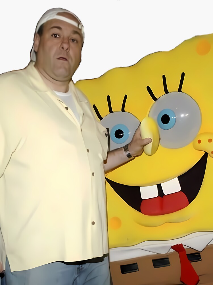 "James Gandolfini with Spongebob " Sticker for Sale by mdgaevjw27