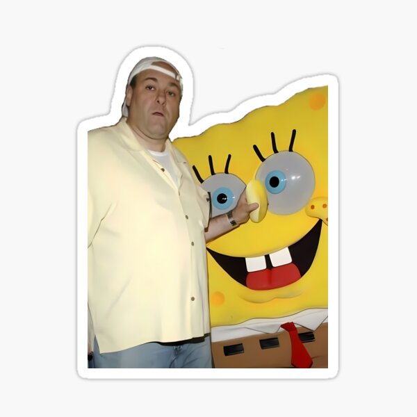 "James Gandolfini with Spongebob " Sticker for Sale by mdgaevjw27