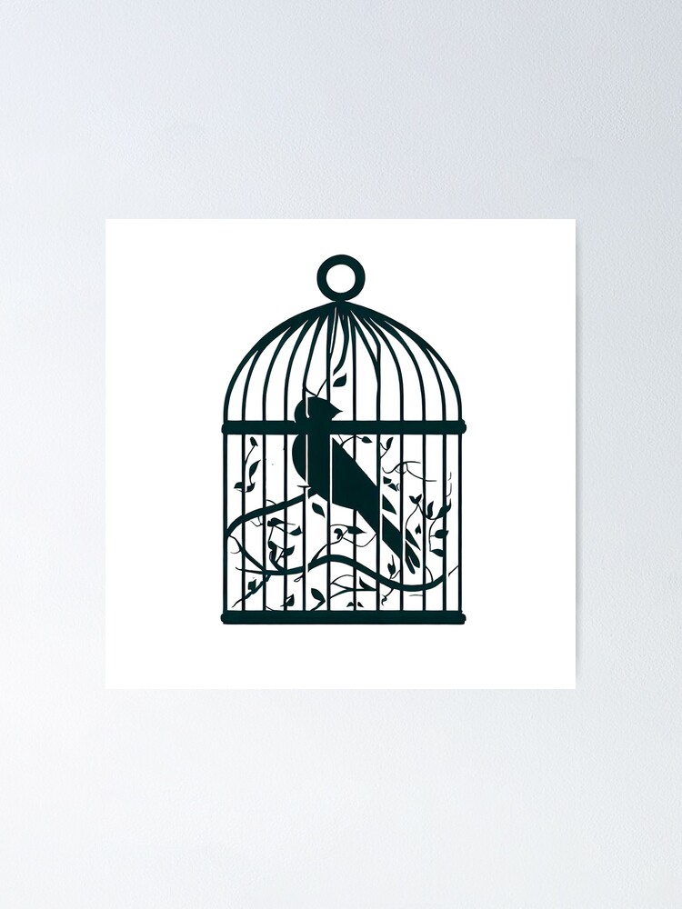 Hanging Bird Cage Silhouette' Mouse Pad