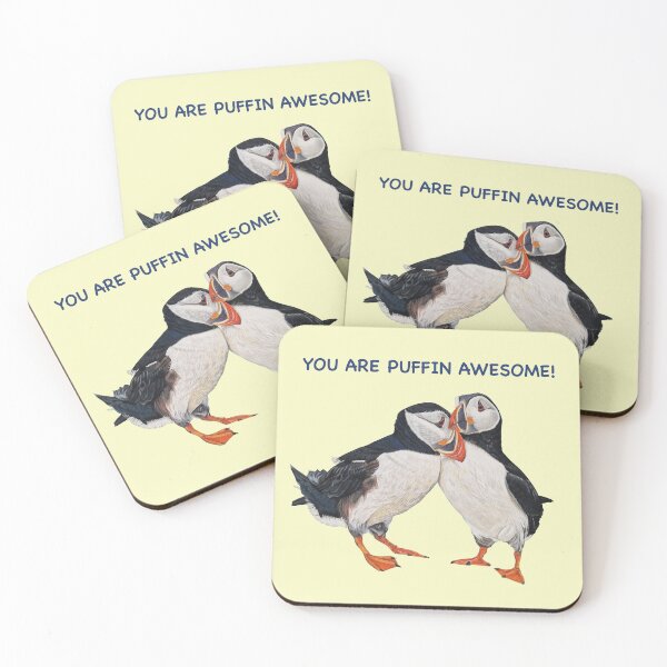 Item preview, You are Puffin Awesome fun Puffin couple pastel art designed and sold by IslesArt.