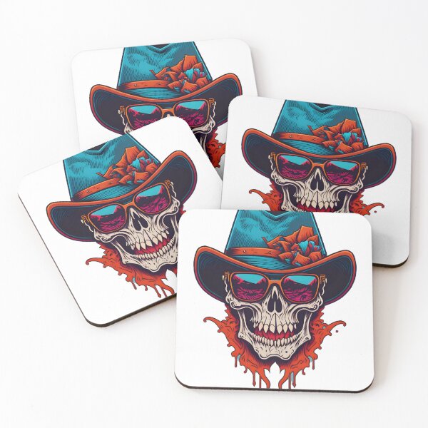 Item preview, Skull with sunglasses and hat designed and sold by BearsAndSkulls.
