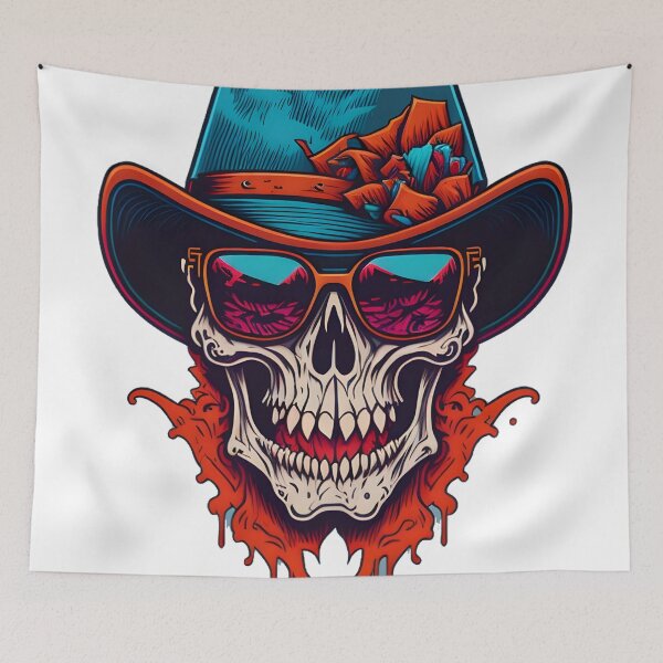 Item preview, Skull with sunglasses and hat designed and sold by BearsAndSkulls.