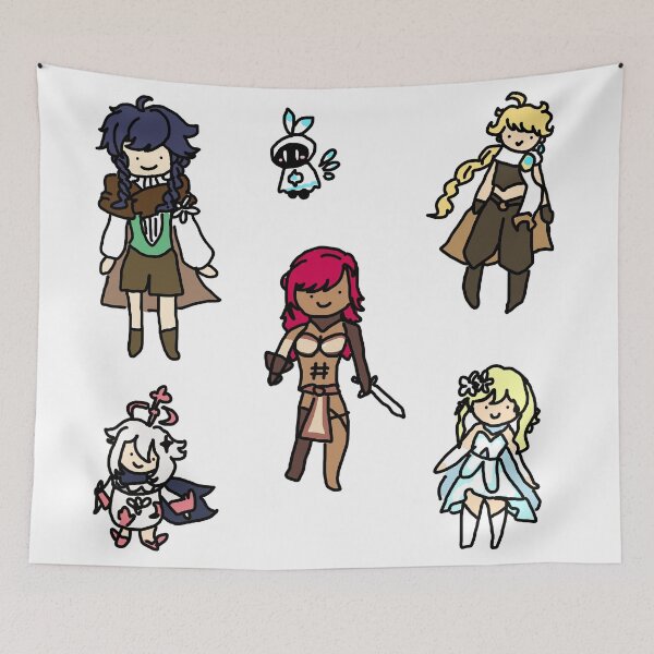 Item preview, Badly Drawn Mondstadt 5 Sticker Pack designed and sold by casserolestan.