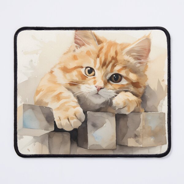 Item preview, Watercolour Cat on the Block designed and sold by AI-Ascendance.