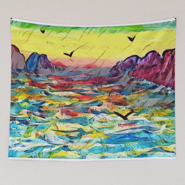 Item preview, Choppy waters at sunset designed and sold by George Hutton Hunter.