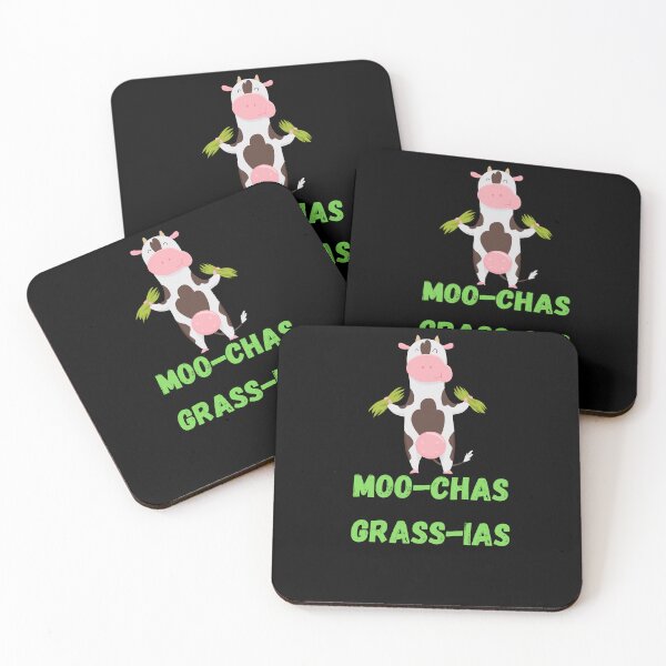 Item preview, moo-chas grass-ias cute cow  designed and sold by WickyWildLife.