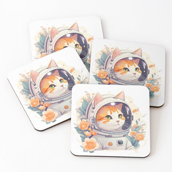 Item preview, Charming Dreaming Astronaut Kitten Watercolor in Space designed and sold by YourNameMatters.