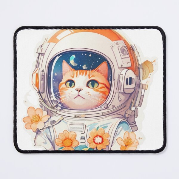 Item preview, Charming Dreaming Astronaut Kitten Watercolor in Space designed and sold by YourNameMatters.