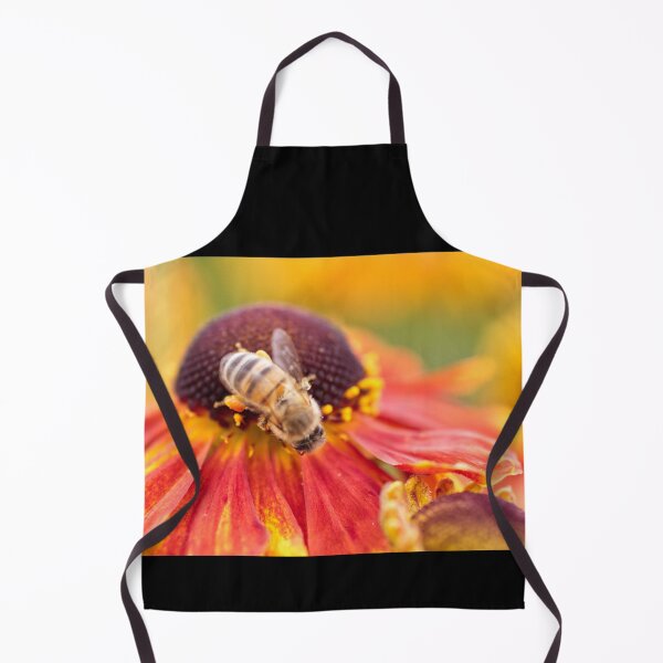Item preview, Bee Pollinating a Helenium Moerheim Beauty - Sneezeweed Flower - Kew Gardens - English Gardens designed and sold by LucaRocchini.