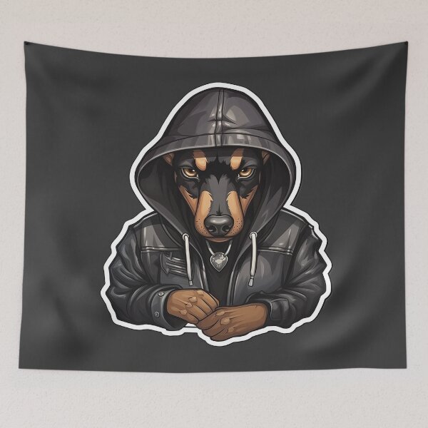 Item preview, Cool Doberman Pinscher in casual clothing designed and sold by Sidewayanimals.