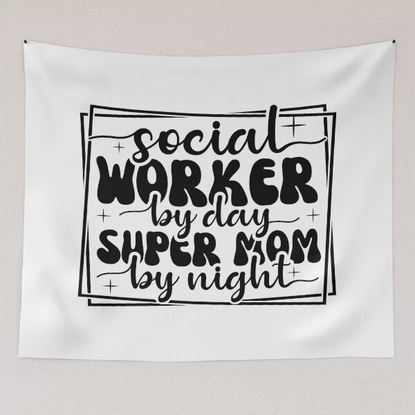 Item preview, Super Mom by Night, Devoted Social Worker by Day: Celebrating the Dual Role designed and sold by Rebekkahsdesign.
