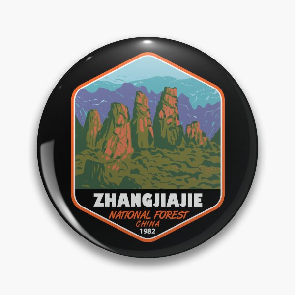 Item preview, Zhangjiajie National Forest China Vintage Emblem designed and sold by KrisSidDesigns.