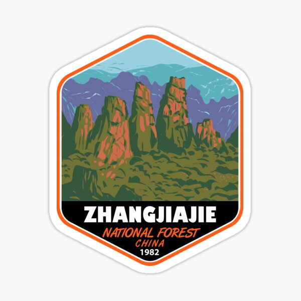 Item preview, Zhangjiajie National Forest China Vintage Emblem designed and sold by KrisSidDesigns.