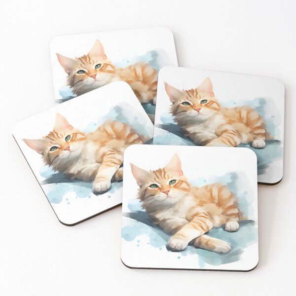 Item preview, Watercolour Lazy Cat designed and sold by AI-Ascendance.