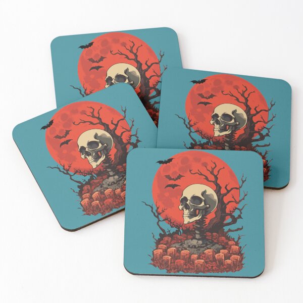 Item preview, Perky skull surveys his neighbours at Halloween designed and sold by KoandZo.