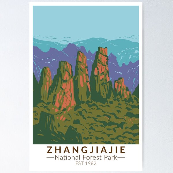 Item preview, Zhangjiajie National Forest China Travel Art Vintage designed and sold by KrisSidDesigns.