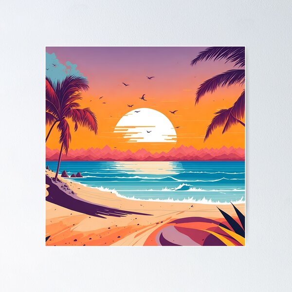 Item preview, Sunset Serenade: A Majestic Beachscape designed and sold by LeonAndrewRazon.