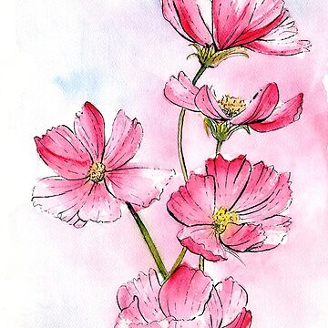 Pink Bloom Watercolour Poster