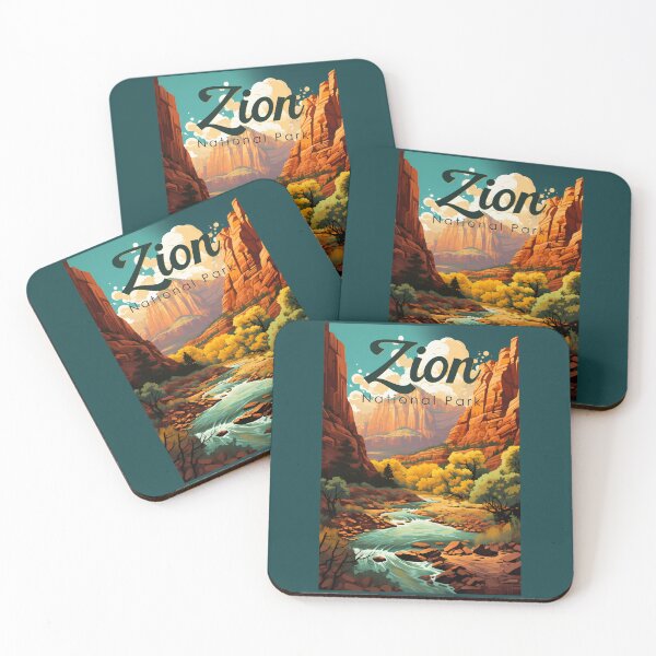 Item preview, Zion National Park Illustration Retro designed and sold by KrisSidDesigns.