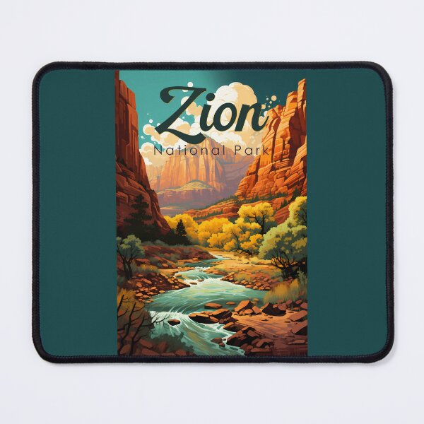 Item preview, Zion National Park Illustration Retro designed and sold by KrisSidDesigns.