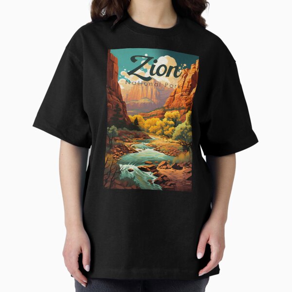 Vista previa del artículo con la obra «Ilustración retro del Parque Nacional Zion», diseñado y vendido por KrisSidDesigns.