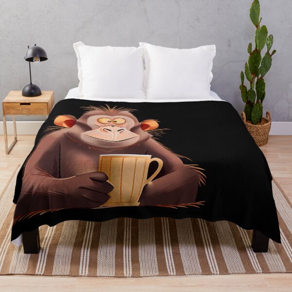 Item preview, monkey with cup designed and sold by ArtificialBeaux.
