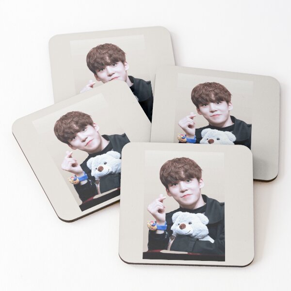 Item preview, Ateez yunho cute teddy bear hydro Stickers & photo cards designed and sold by Sunnie-Designs.