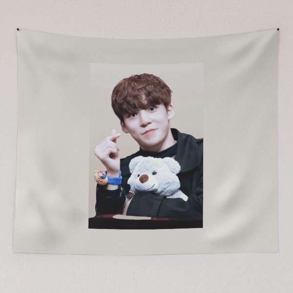 Item preview, Ateez yunho cute teddy bear hydro Stickers & photo cards designed and sold by Sunnie-Designs.