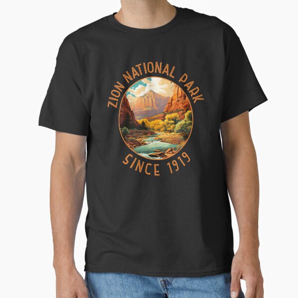 Vista previa del artículo con la obra «Círculo desgastado retro del Parque Nacional Zion», diseñado y vendido por KrisSidDesigns.