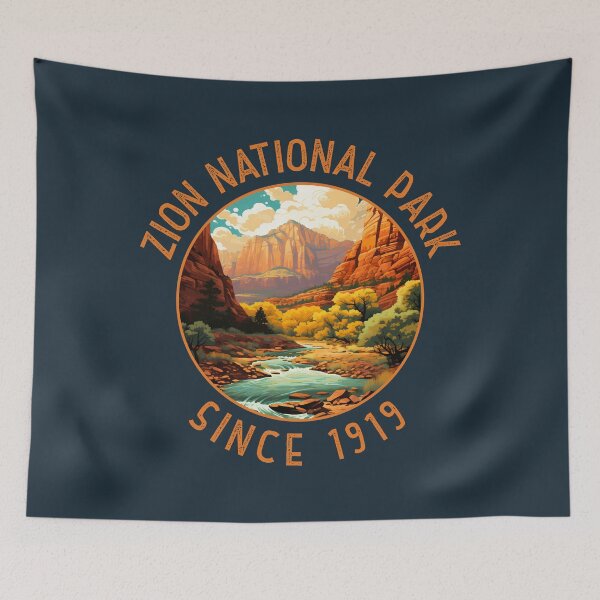 Item preview, Zion National Park Retro Distressed Circle designed and sold by KrisSidDesigns.