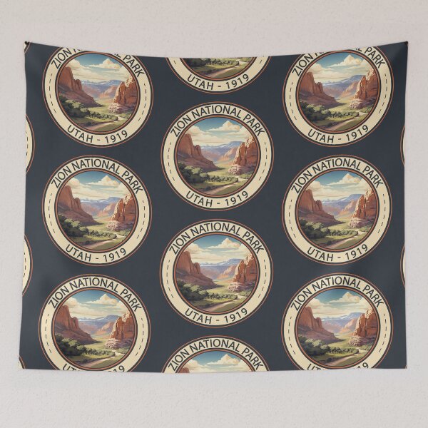Item preview, Zion National Park Illustration Travel Art designed and sold by KrisSidDesigns.