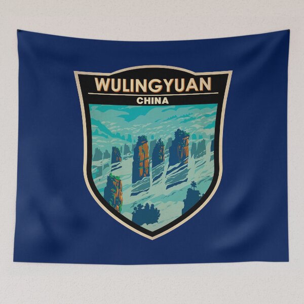 Item preview, Wulingyuan Scenic Area China Badge designed and sold by KrisSidDesigns.