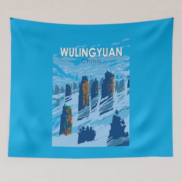 Item preview, Wulingyuan Scenic Area China Travel Art Vintage designed and sold by KrisSidDesigns.
