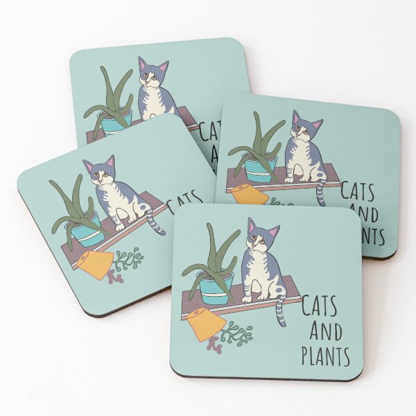 Item preview, Cat and plants on shelf designed and sold by Janpaints22.