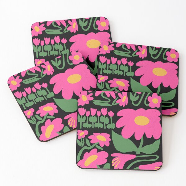 Item preview, Pink Abstract Chalk Flowers designed and sold by PINKUBUS.