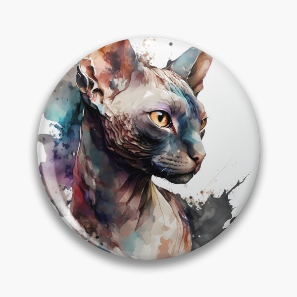 Item preview, Watercolor Black Sphynx Cat Design 1 designed and sold by Magnuna.